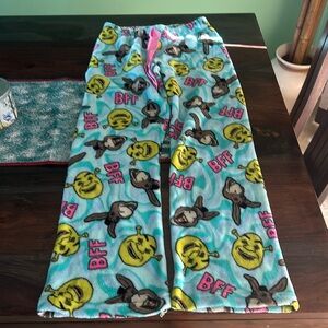 Teen size small Shrek and Donkey BFF pajama soft pants used but good condition